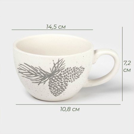 New Year's mug for the snow Cone, 370 ml, 14.5 × 10.8 × 7.2 cm, ceramics, white color.-1