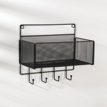 Shelf for 4 hooks of the Country, 15 × 27 × 24 cm, black color-1
