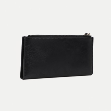 Male purse on a magnet, external pocket, black color-1