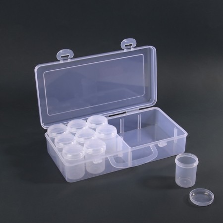 A set of jars for decor, 9 pcs, in the organizer, 40 ml, 26 × 13 × 6 cm, the color is transparent-1