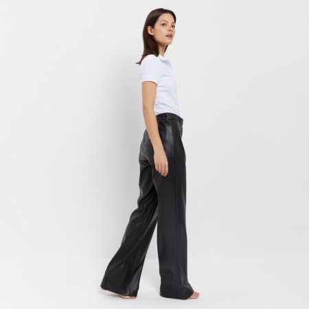 Women's pants (eco -leather) minku: eco leather Black color, size 48-1