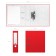 A4 -registry folder - spine 70 mm, Erichkrause Granite, with arched mechanism, red, up to 450 sheets