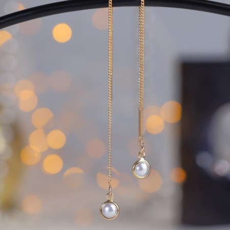 Earrings with pearls "chains" affection, color mix