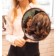 Mirror with a handle, D mirror surface 24 cm, black color