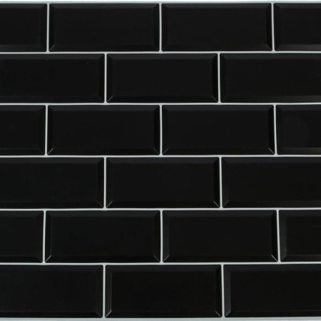 PVC panel block black, white seam 962x484 mm-1