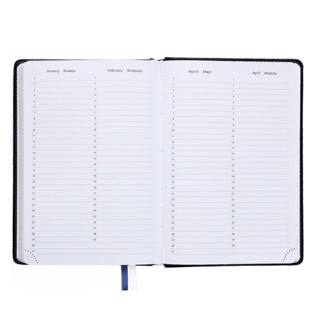 Diary Initiated A5 160 sheets attomex.croco, solid cover of artificial leather with foam rubber, 2 lies, block 70 g/m2, blue-8