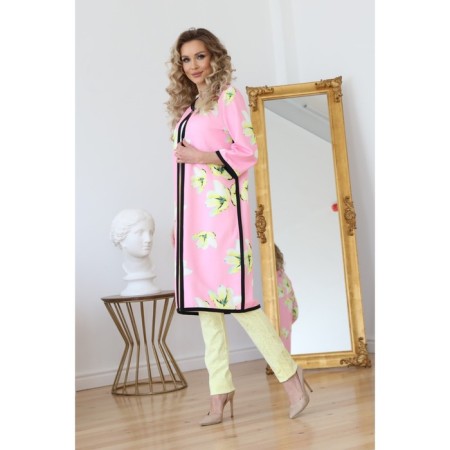 Cardigan female, size 50, white, pink color-6