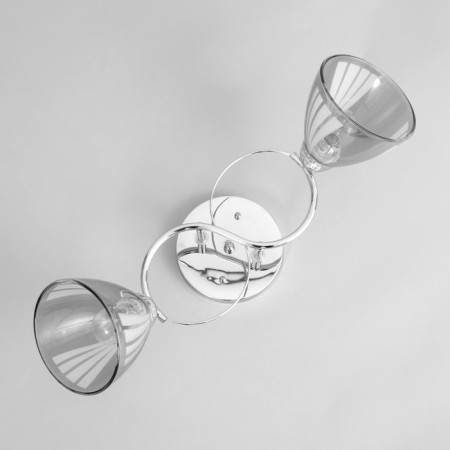 Causte "Poli" 2x60W E27 chrome 56x15x24cm-3