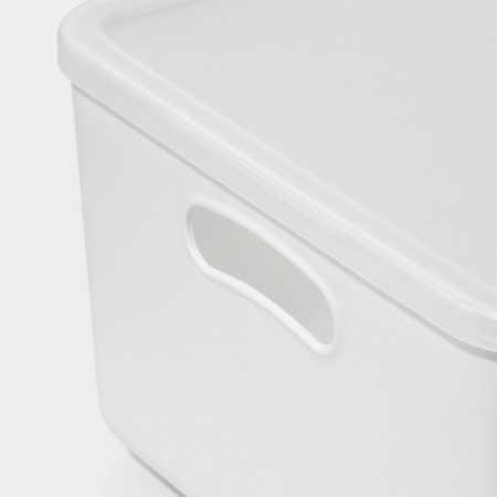Storage container with lid LADOM "E LEC", 36 × 26 × 16 cm, white color-3