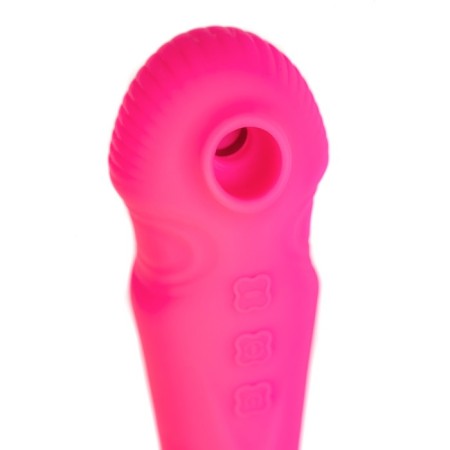 Jos Cotox vibrator with vacuum stimulation, 23 cm, silicone, pink color-10