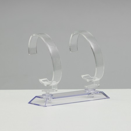 The stand for the clock, double, the color is transparent, 11.5 × 6.5 × 9.5 cm-1