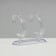 The stand for the clock, double, the color is transparent, 11.5 × 6.5 × 9.5 cm