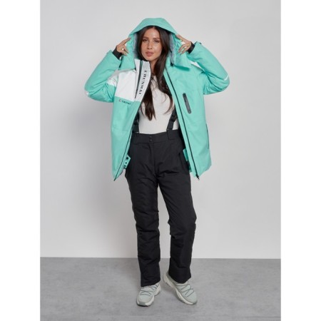 Ski costume female winter, size 42, turquoise color-13