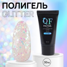 Polygel for building Glitter, 3 phase, 30 ml, LED/UV
