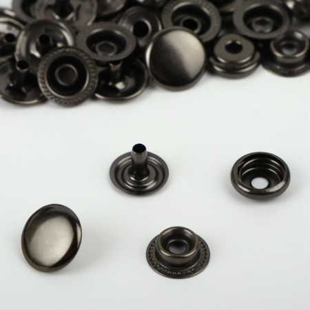 Installation button, omega (o-shaped), iron, d = 12 mm, black nickel color-1