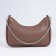 Baget bag with zipper, long belt, brown color