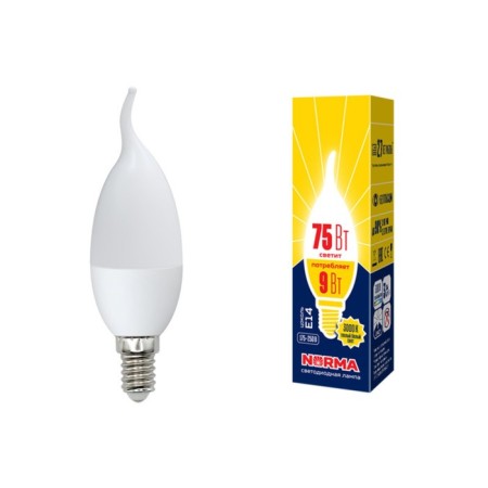 LED LED Uniel, E14, 9 W, warm white glow
