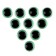 Elose -based eyes, set of 10 pcs., Size 1 pc. - 8 mm, green color with sparkles