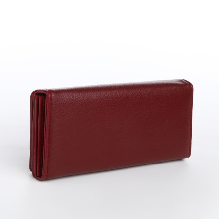 Women's wallet on a magnet, burgundy color-1
