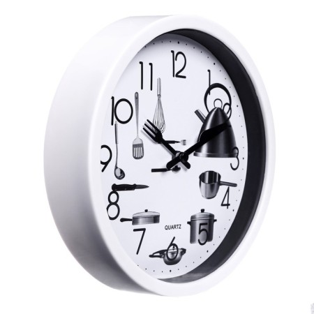 Wall clock, series: kitchen, "kitchen appliances", smooth move, D-20 cm-3