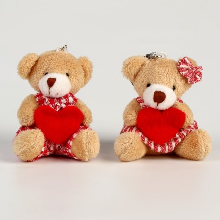 Soft toy "Bear with Heart" on the key fob, species mix-3