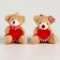 Soft toy "Bear with Heart" on the key fob, species mix