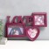 Photo frame-collage "Love" in 3 photos, burgundy (plastic screen)