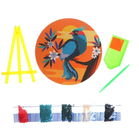 Diamond mosaic for children "Bird", 18 x 18 cm. Set for creativity-4