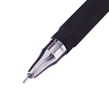 Gel handle Erich Krause G-Cube, Fine Tip 0.5 mm node, black ink, with Soft Touch coating with a square section of the case, letter length 500 meters-8