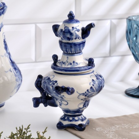 Souvenir "Samovar", medium, 20 x 13 cm, gzhel-1
