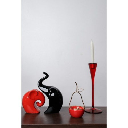 Souvenir Ceramics "Elephants Red and Black" set 2 pcs 12x12 22x13 cm-6