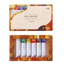 Oil art, set of 6 colors x 18 ml, in tubes, gamma 