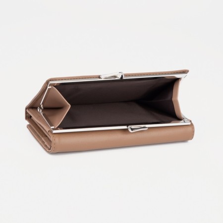 Women's wallet on magnets, beige color-2