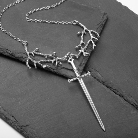 Pendant "Gothic" sword, color silver, 50 cm
