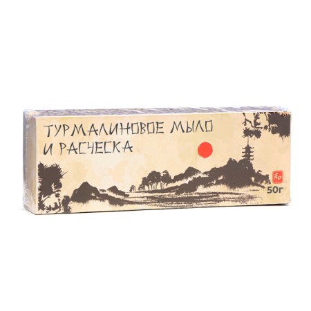 A treatment set from tourmaline, square soap and comb, 50 g-5