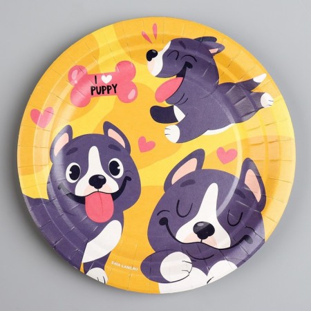 Disposable paper plate "puppy", 18 cm-1