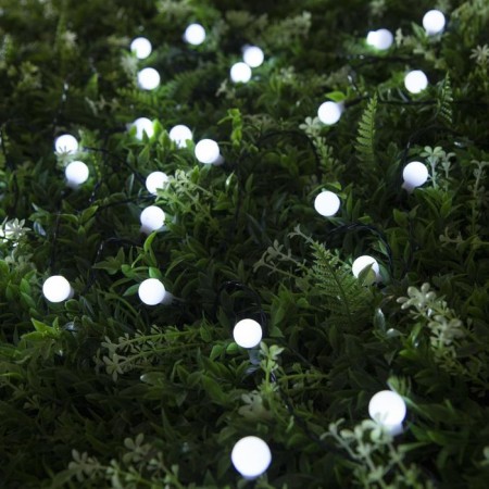 Garland “thread” 4.5 m with nozzles “balls”, IP44, dark thread, 30 LED, white glow, 2 modes, solar battery-1