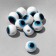 Bead "Eye" Round, D = 8 mm, (set 10 pcs.), White color