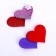Decorative hearts, set 5 pcs., Size 1 pcs: 5 × 3.5 cm, red-pink color