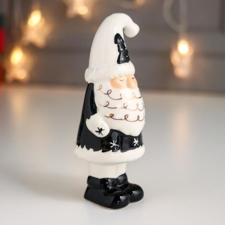 Souvenir ceramics "Santa Claus Curly beard, black caftan cap with Christmas tree" 13.9x5.4x5.6 cm 65326-2