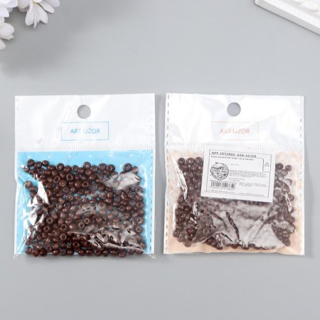 Round beads 6/0 "coffee" 20 g-3