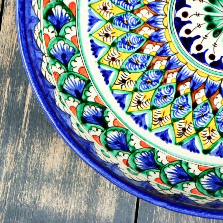 Largan Rishtan ceramics "Patterns", 32 cm, blue-2