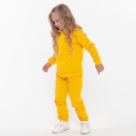 Costume (jumper, trousers), children, yellow color, height 134 cm-2