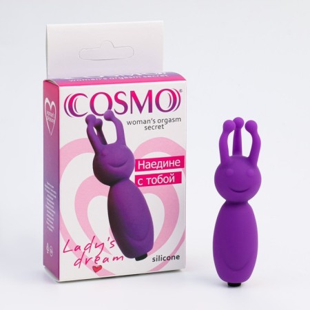 Vibrator Mini Cosmo Woman, with antennae, on batteries, 85 x 24 mm, purple