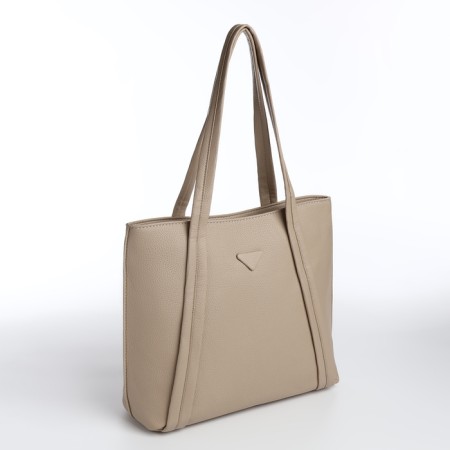 Bag Female Tout with zipper, beige color-1