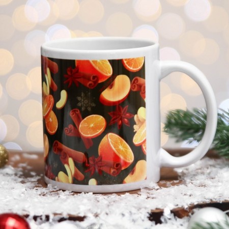 Ceramic mug "Cozy evenings!" orange, 320 ml, colorful color-2