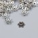Decor hat for beads Metal "Flower-star" silver G034B503 0.9x1.1 cm