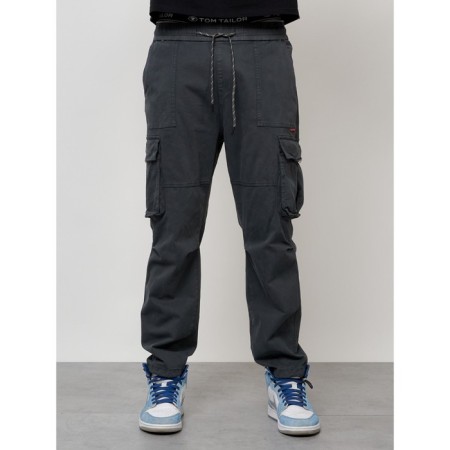 Cargo jeans men, size 44, dark gray color-3