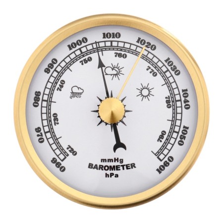 Barometer mechanical, wall, gold frame, d = 6 cm-4