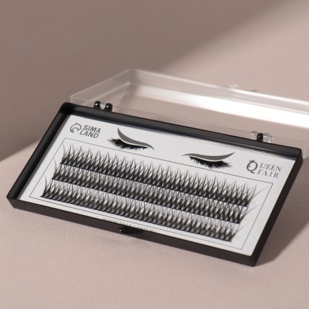 A set of overhead eyelashes "Lastochkin tail", bundles, 12 mm, thickness 0.1 mm, bend C, 12 D-1